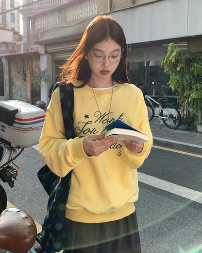 Chest Lettring Print Sweatshirt BU0141