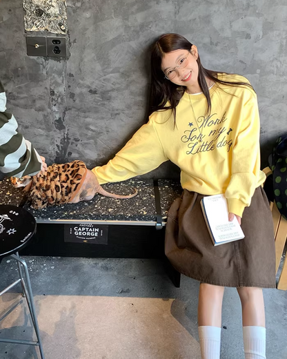 Chest Lettring Print Sweatshirt BU0141