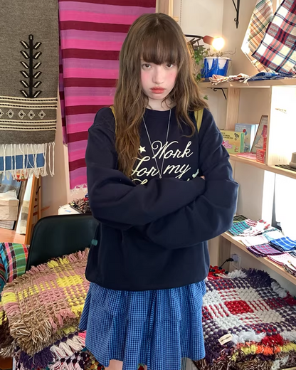 Chest Lettring Print Sweatshirt BU0141