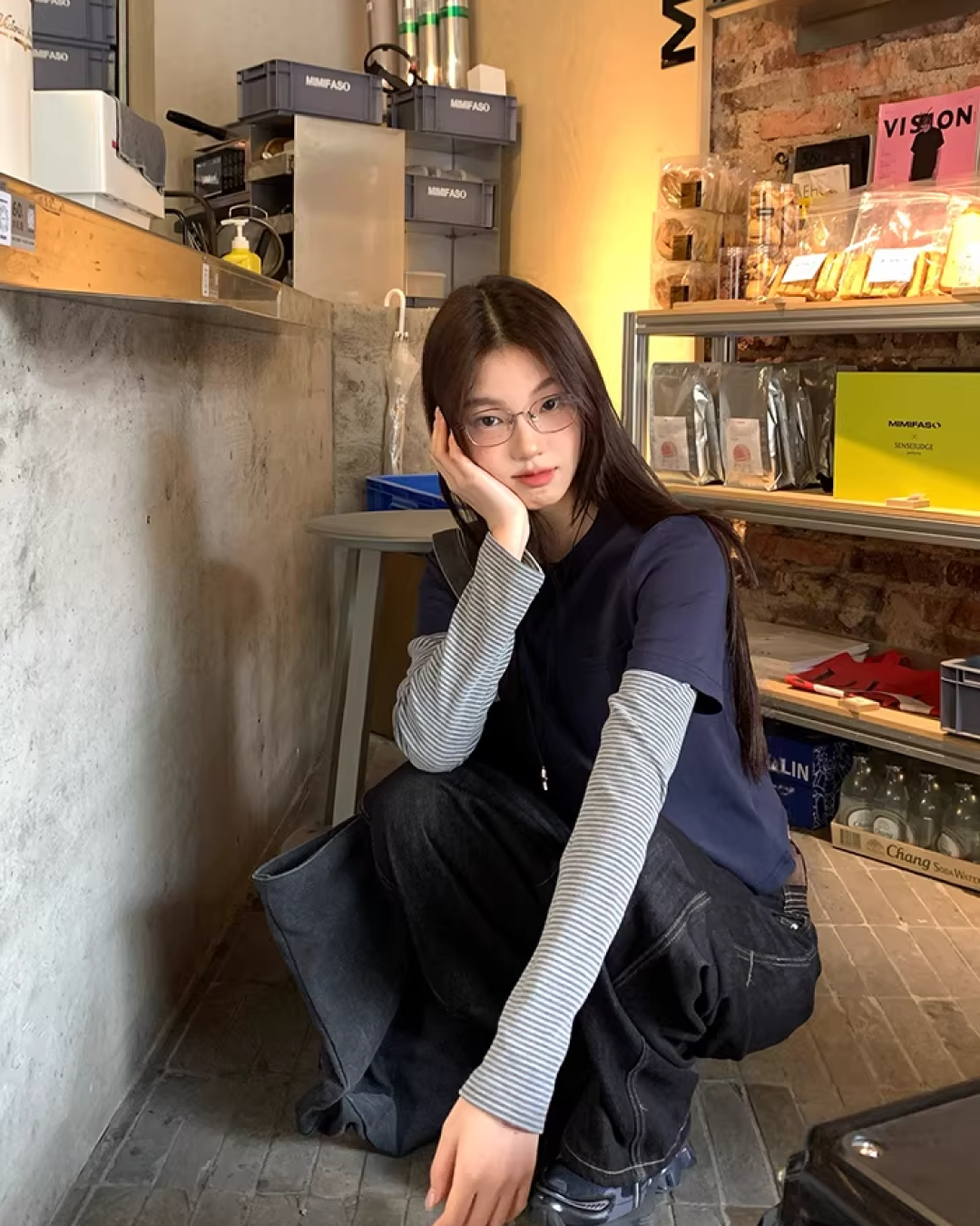 Border Layered Print T-Shirt BU0144