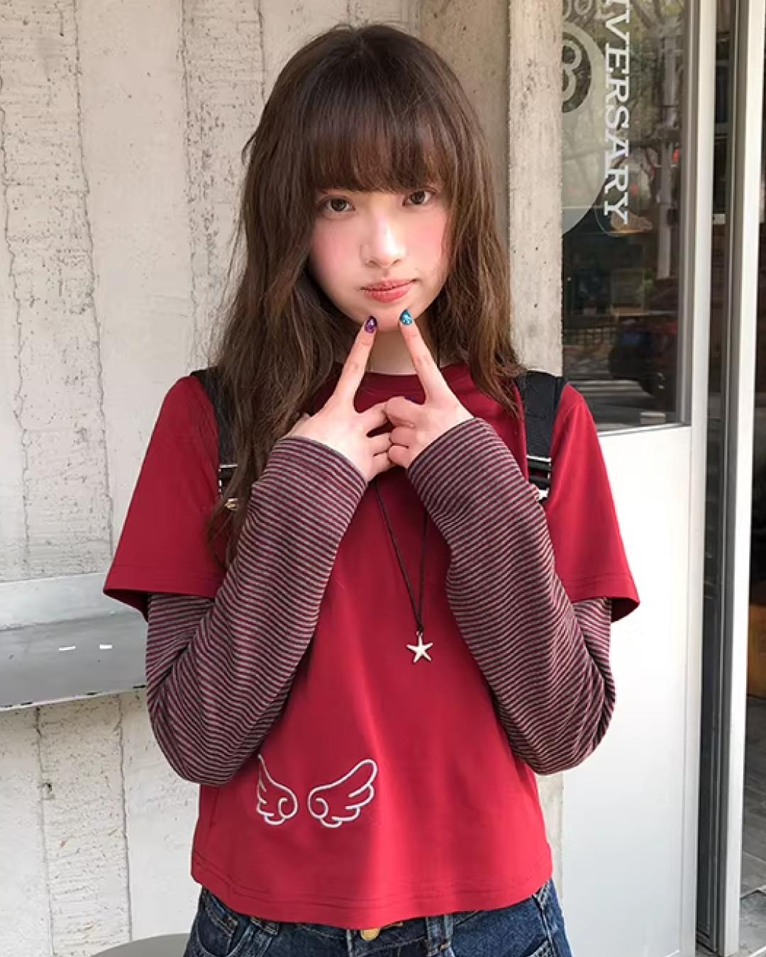 Border Layered Print T-Shirt BU0144