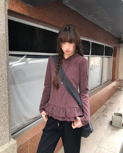 Border Frill Hoodie BU0147