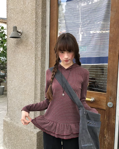 Border Frill Hoodie BU0147