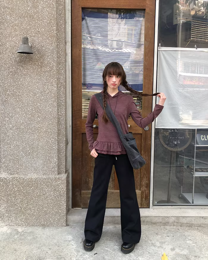 Border Frill Hoodie BU0147