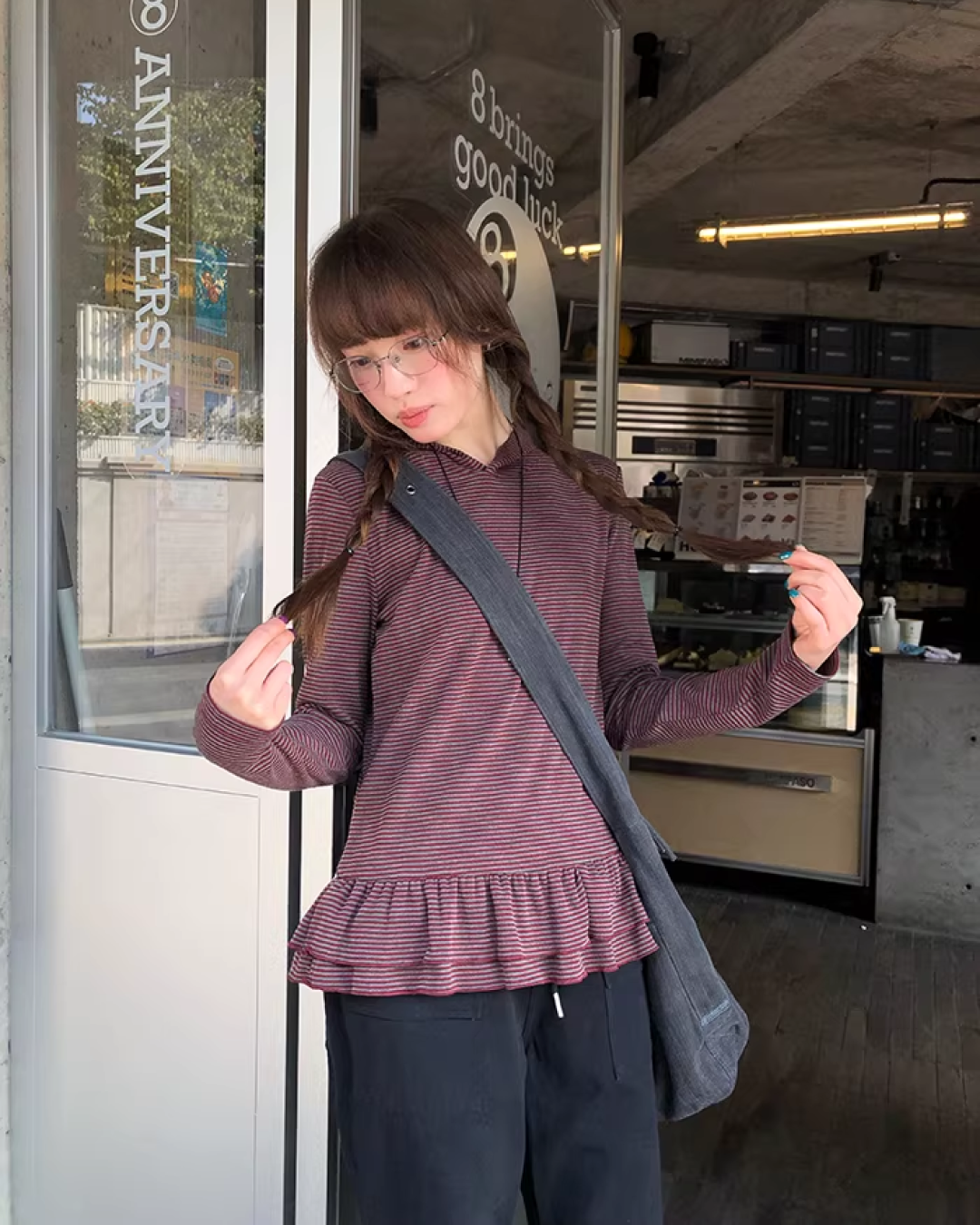 Border Frill Hoodie BU0147