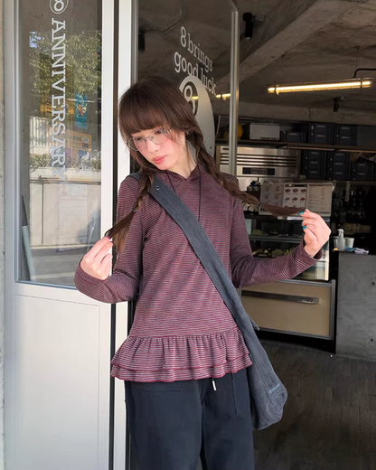 Border Frill Hoodie BU0147