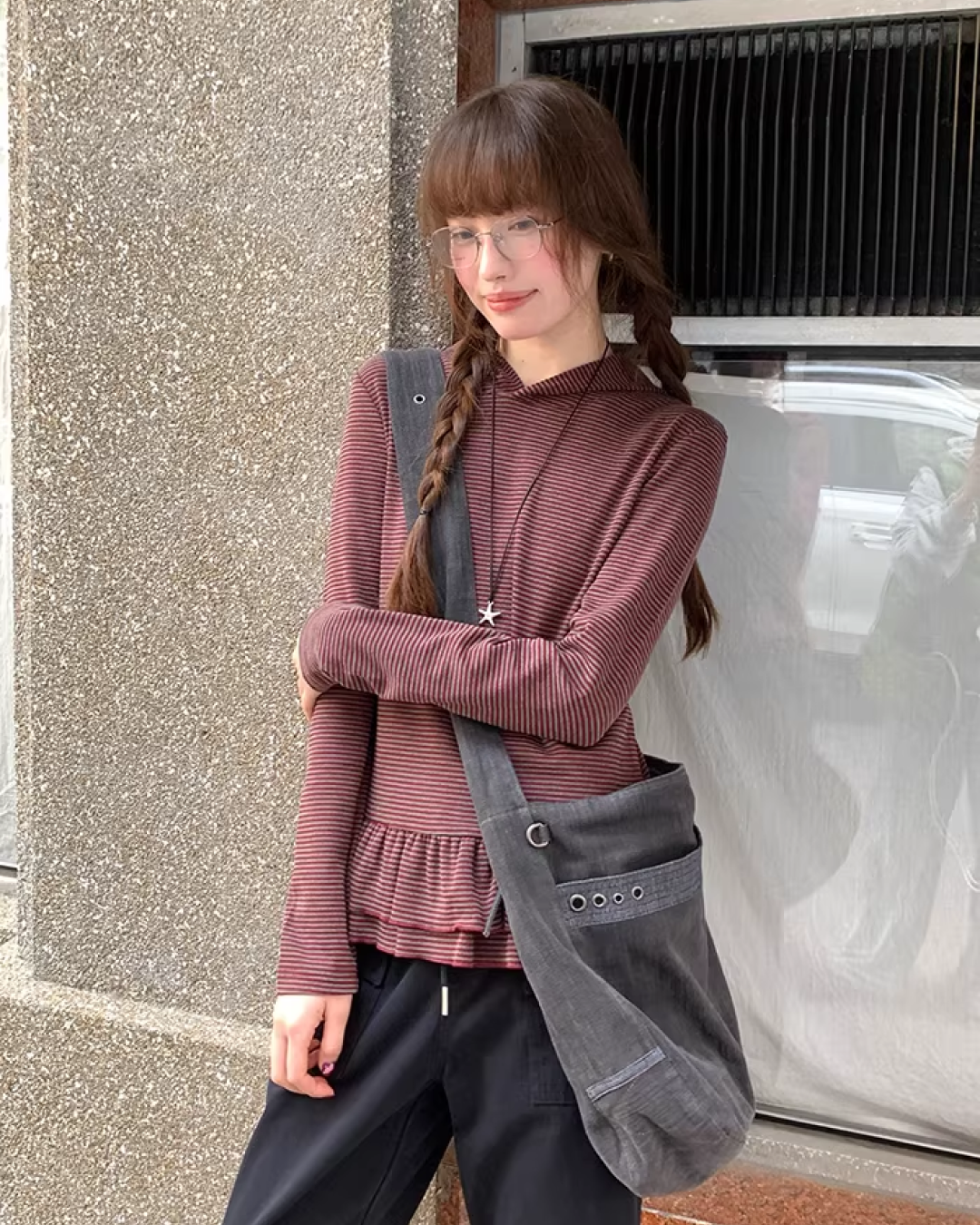 Border Frill Hoodie BU0147