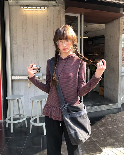 Border Frill Hoodie BU0147