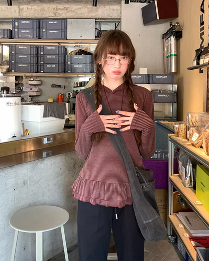 Border Frill Hoodie BU0147