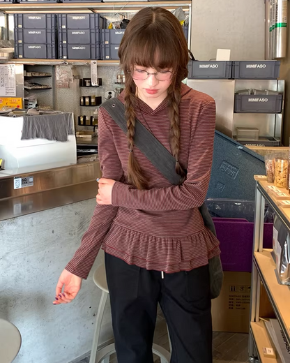 Border Frill Hoodie BU0147