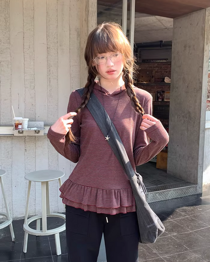 Border Frill Hoodie BU0147