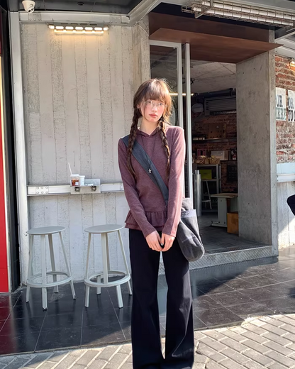 Border Frill Hoodie BU0147