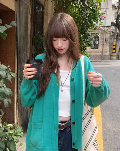 Pocket Color Knit Cardigan BU0149