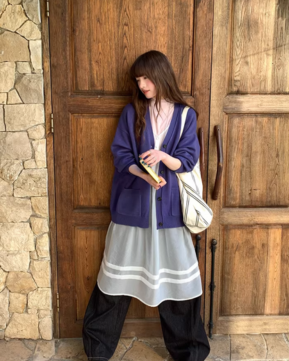 Pocket Color Knit Cardigan BU0149