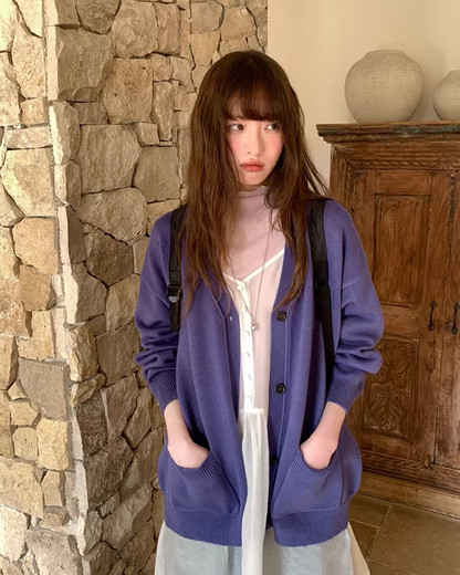 Pocket Color Knit Cardigan BU0149