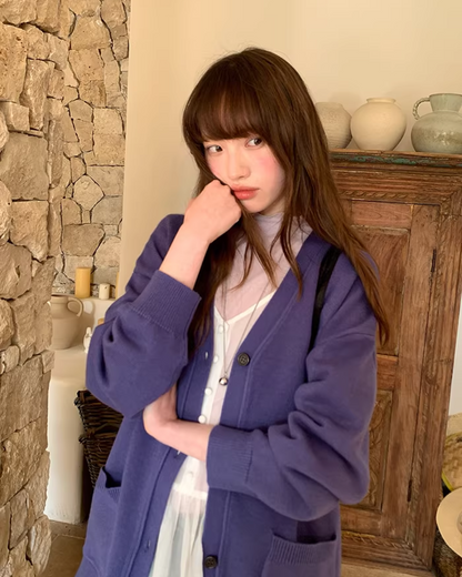 Pocket Color Knit Cardigan BU0149