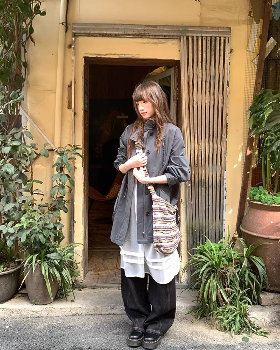 Gray Zip Button Outer  BU0155