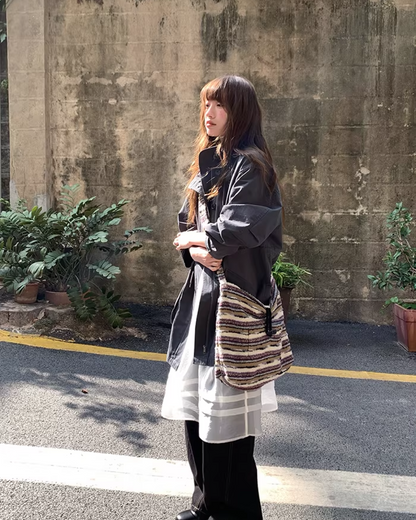 Gray Zip Button Outer  BU0155