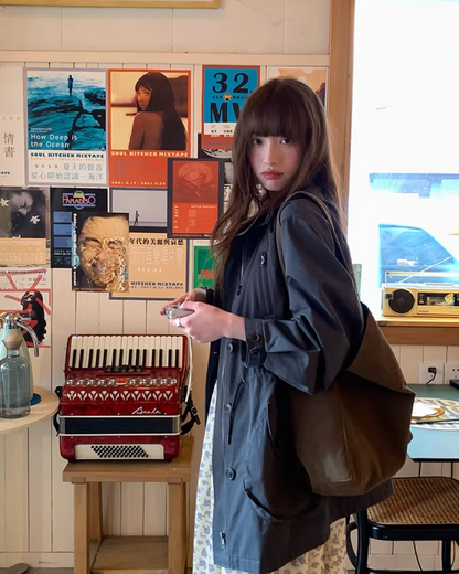 Gray Zip Button Outer  BU0155