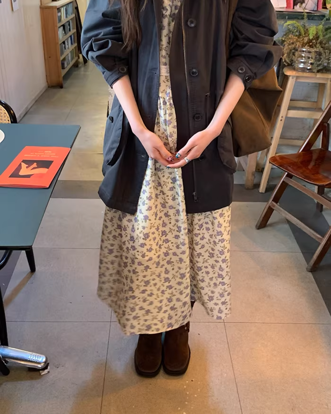 Gray Zip Button Outer  BU0155