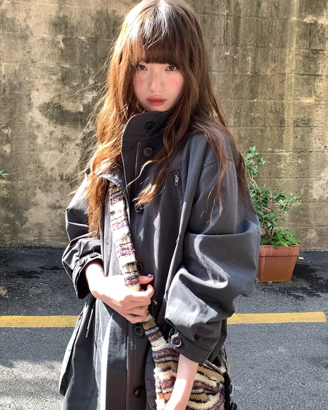 Gray Zip Button Outer  BU0155