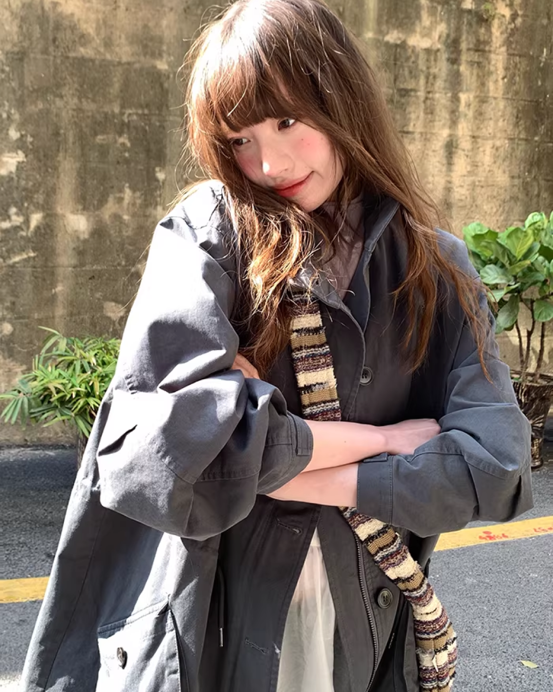 Gray Zip Button Outer  BU0155