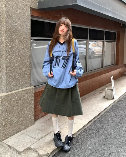 Side Pocket Middle Skirt  BU0157