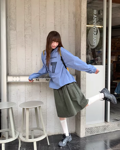 Side Pocket Middle Skirt  BU0157