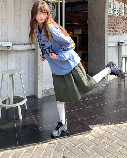 Side Pocket Middle Skirt  BU0157