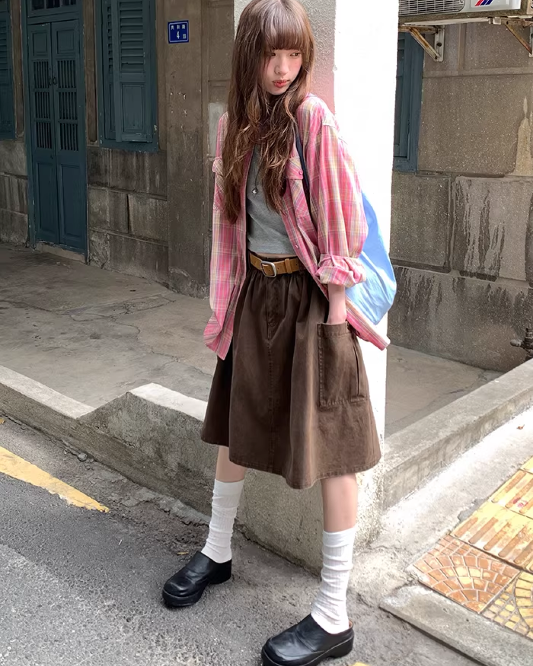 Side Pocket Middle Skirt  BU0157