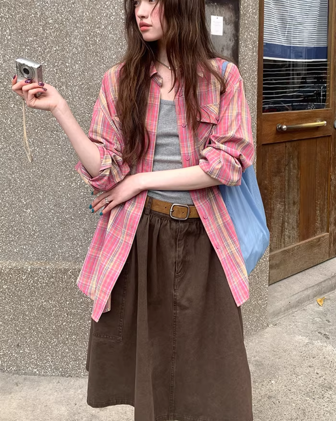 Side Pocket Middle Skirt  BU0157