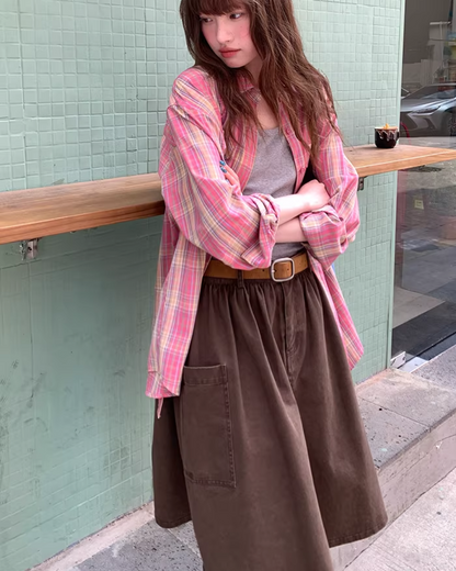 Side Pocket Middle Skirt  BU0157