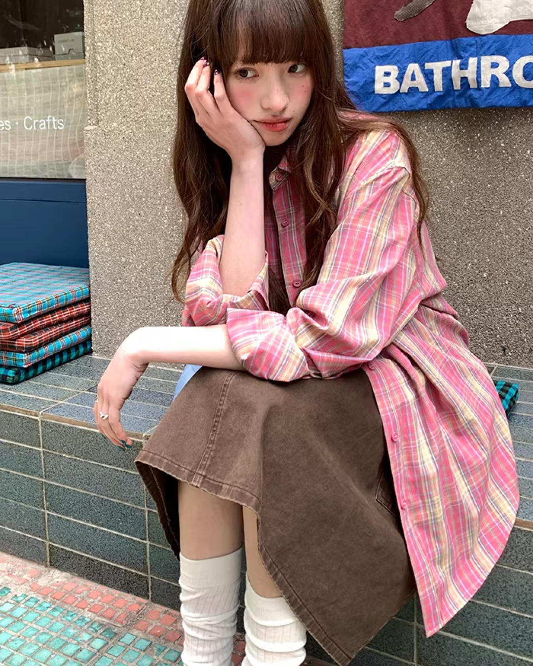 Side Pocket Middle Skirt  BU0157