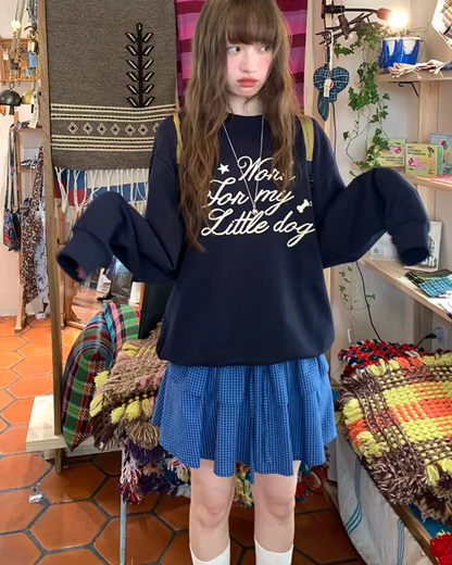 Double Layered Blue Check Skirt  BU0158