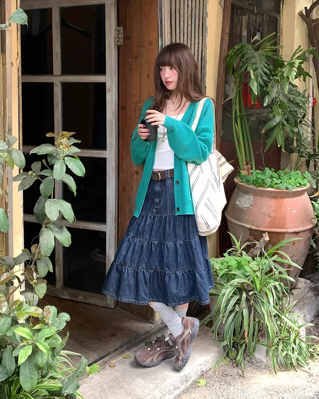 Retro Wash Denim Skirt  BU0159