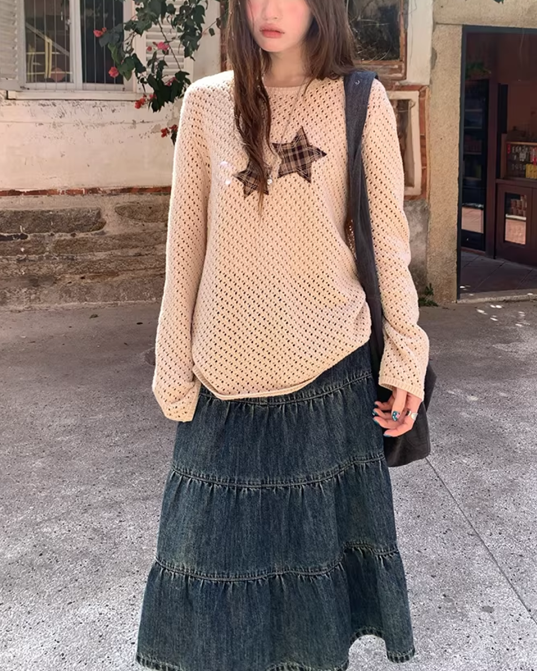 Retro Wash Denim Skirt  BU0159