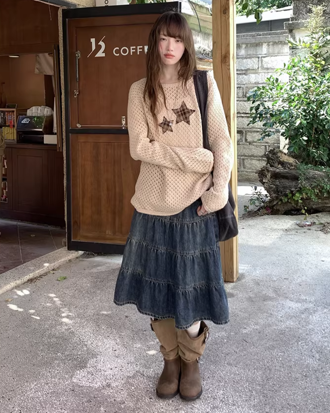 Retro Wash Denim Skirt  BU0159