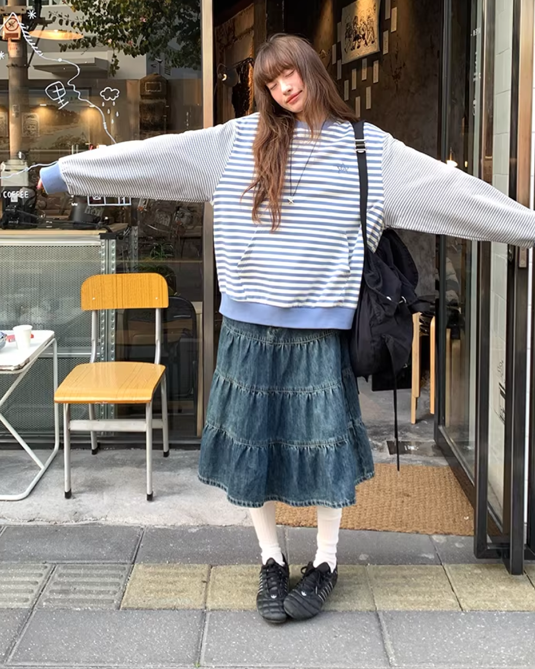 Retro Wash Denim Skirt  BU0159