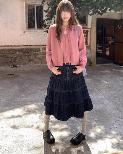 Retro Wash Denim Skirt  BU0159