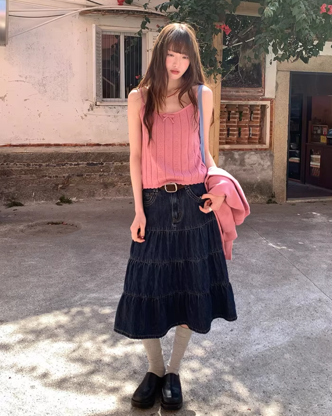 Retro Wash Denim Skirt  BU0159