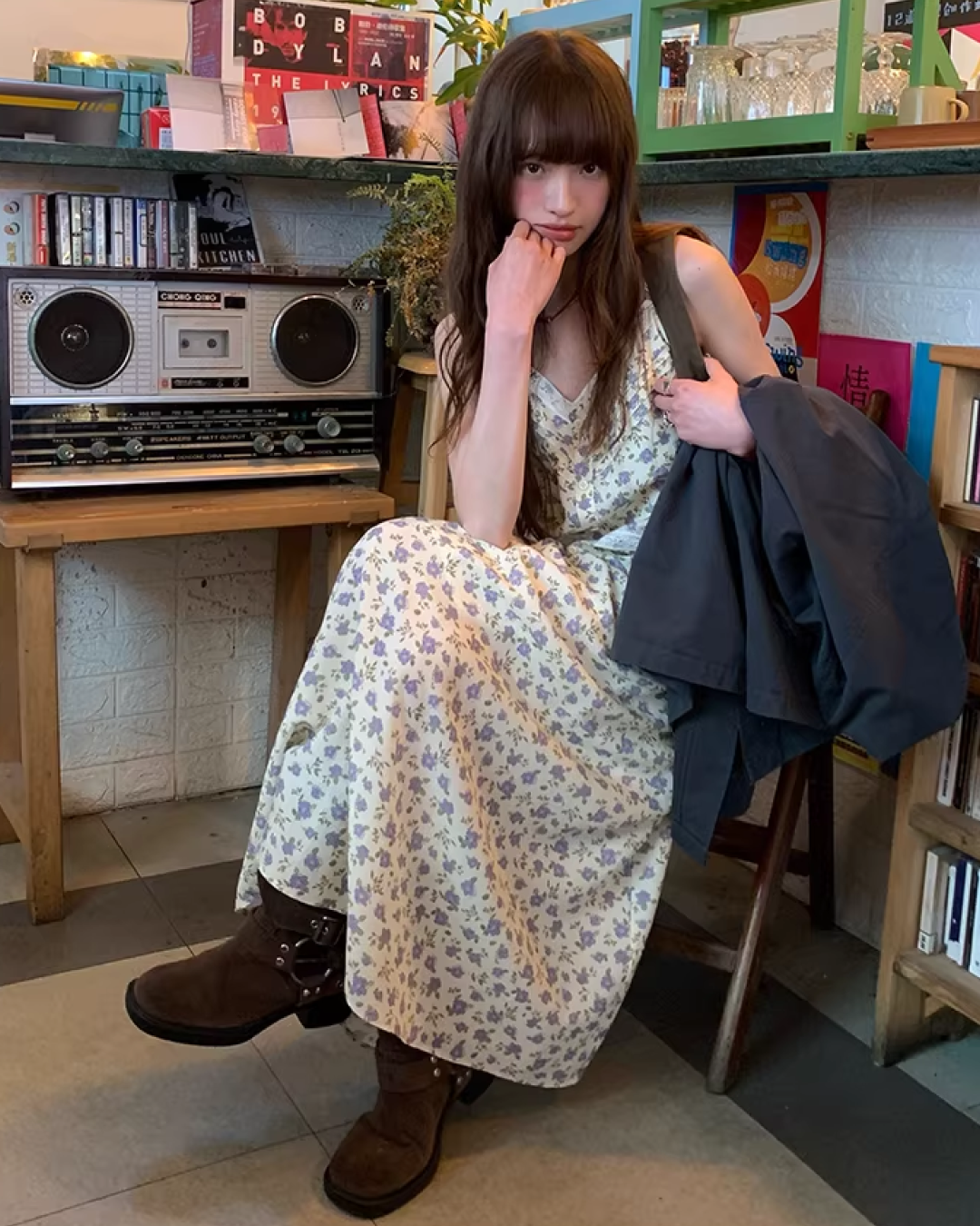 Flower Printed Camisole Dress  BU0160