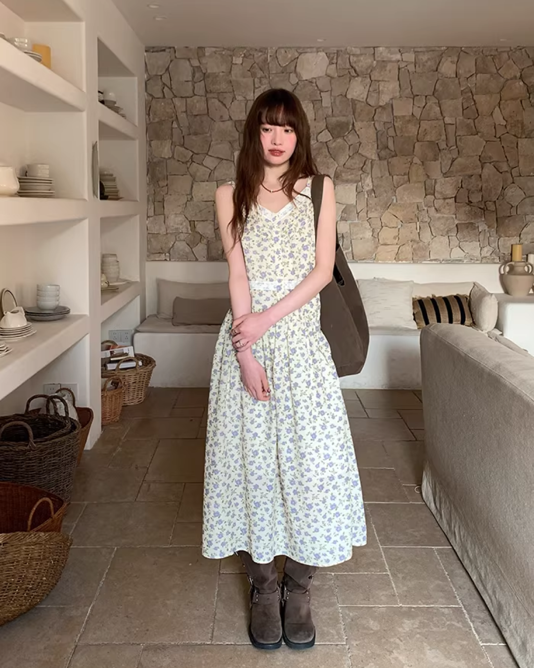 Flower Printed Camisole Dress  BU0160