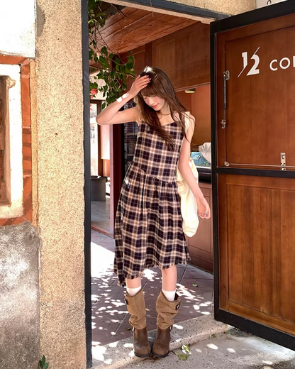 Check Camisole Dress  BU0161