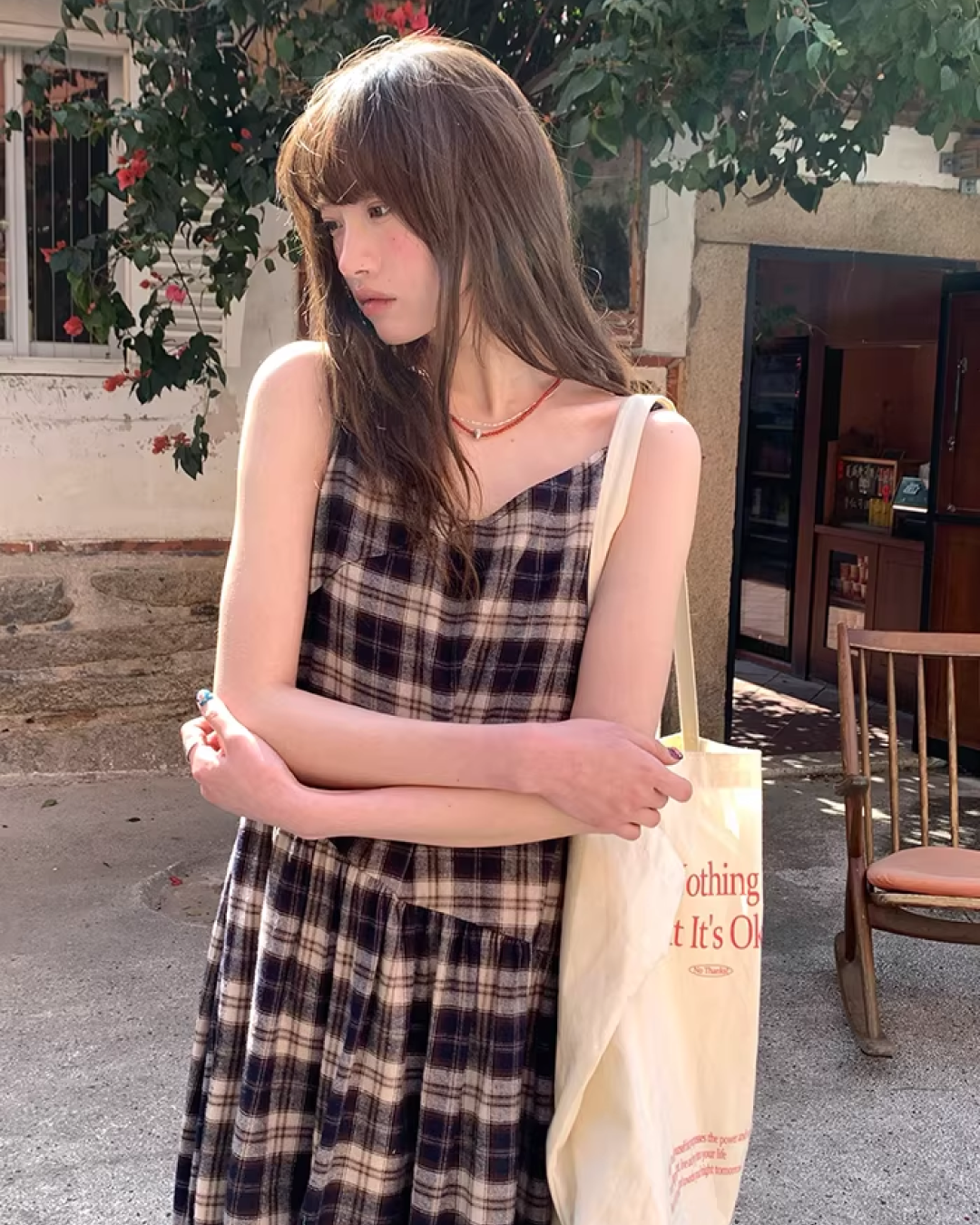 Check Camisole Dress  BU0161