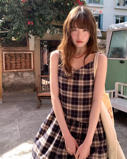 Check Camisole Dress  BU0161