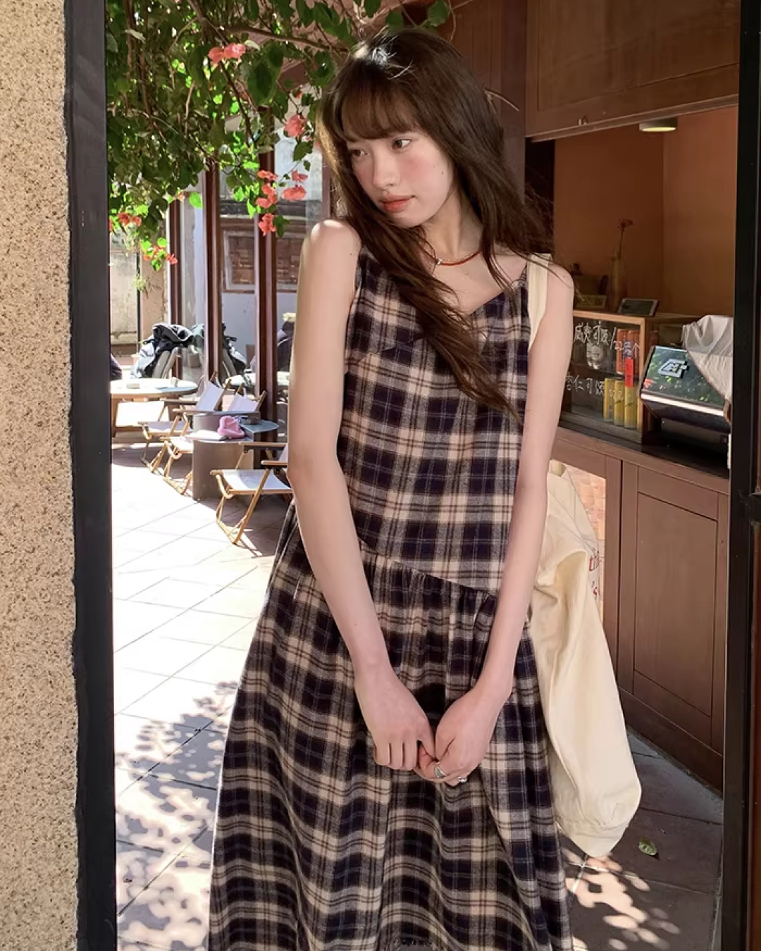 Check Camisole Dress  BU0161