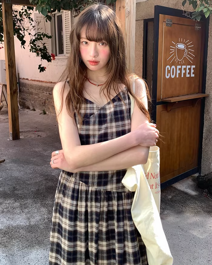 Check Camisole Dress  BU0161