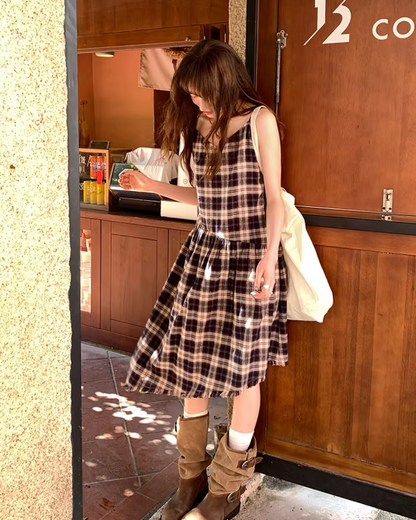 Check Camisole Dress  BU0161