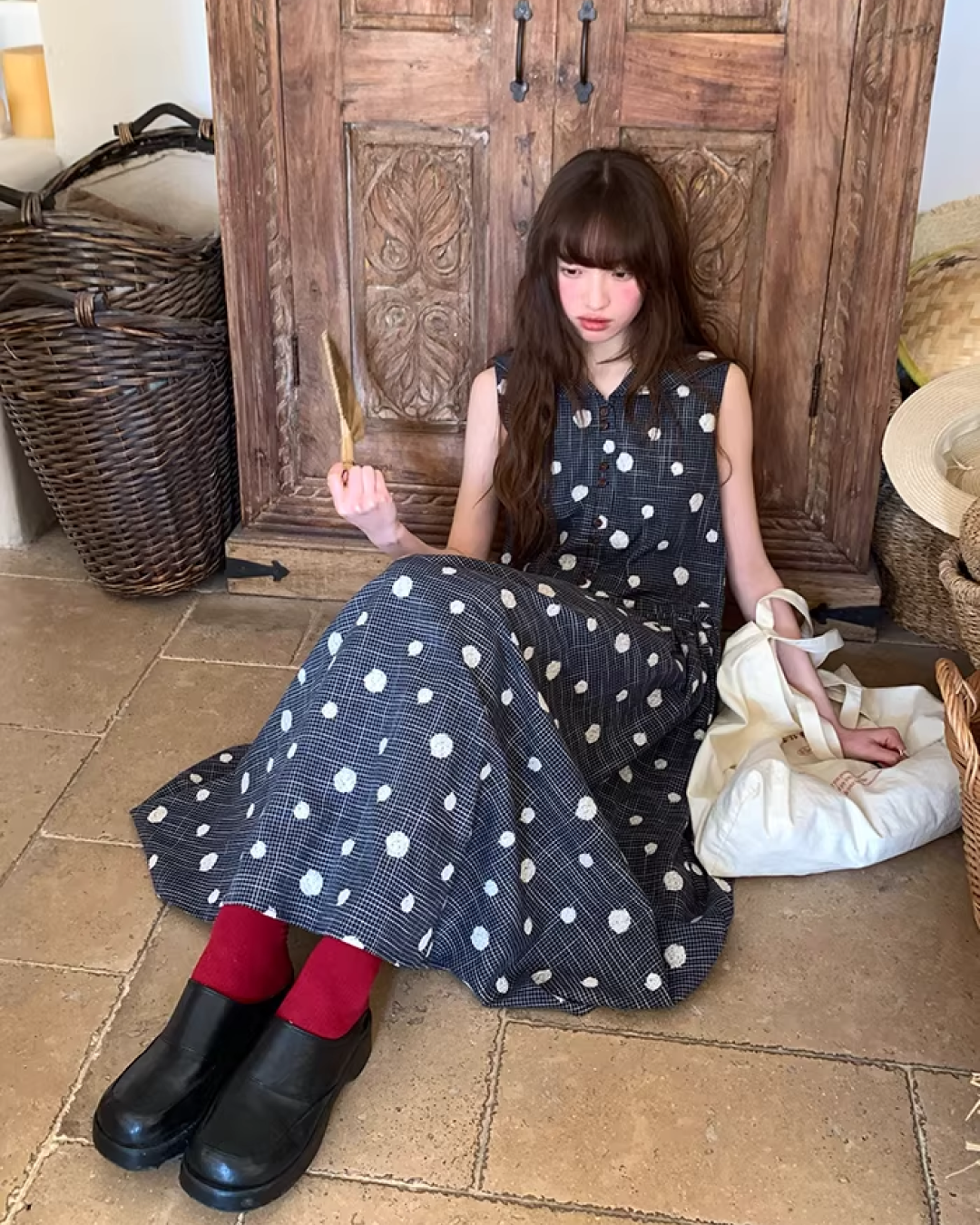 Polka Dot Pattern Dress BU0162