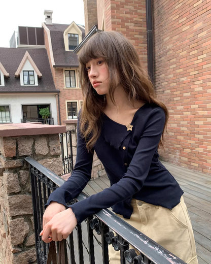 Accent Button Knit BU0165